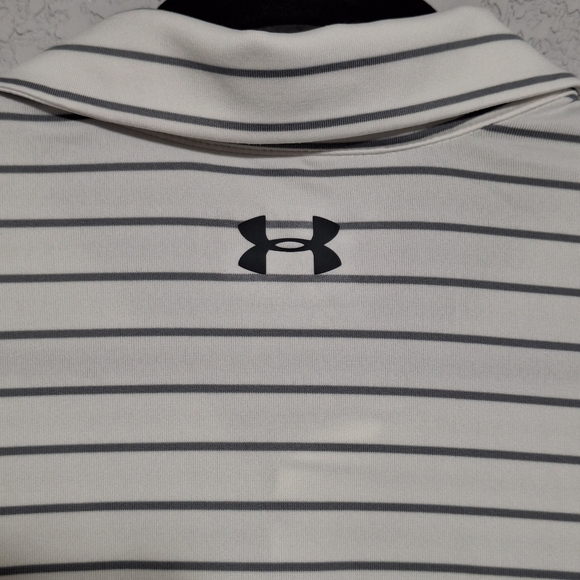 Men’s XL Under Armour Playoff Polo Gray Stripe Performance Golf Shirt - Picture 6 of 6